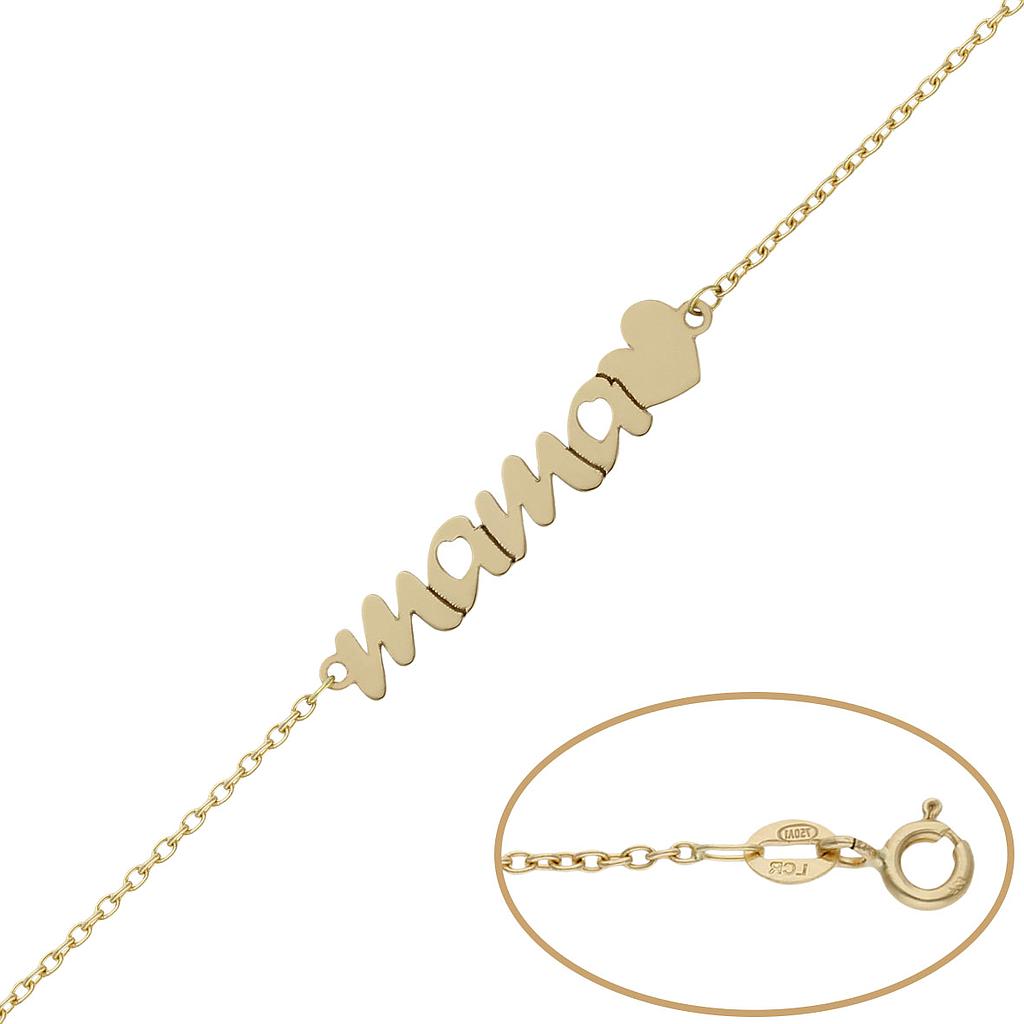 Pulsera oro 18kl mama + corazon