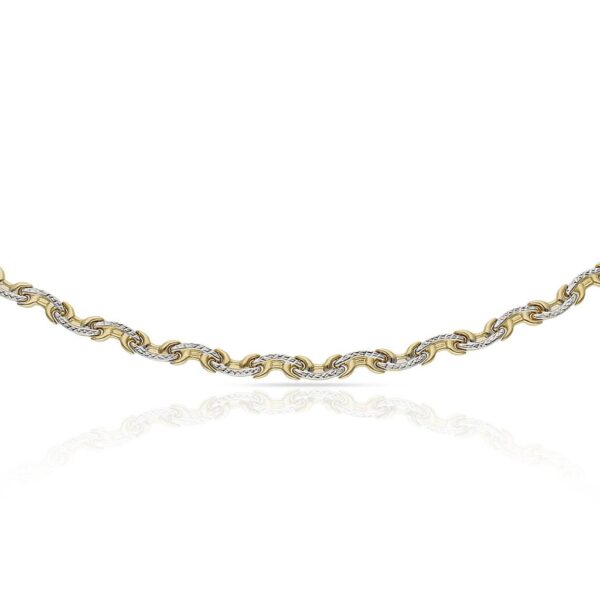 Pulsera oro 18kl bicolor troquelada