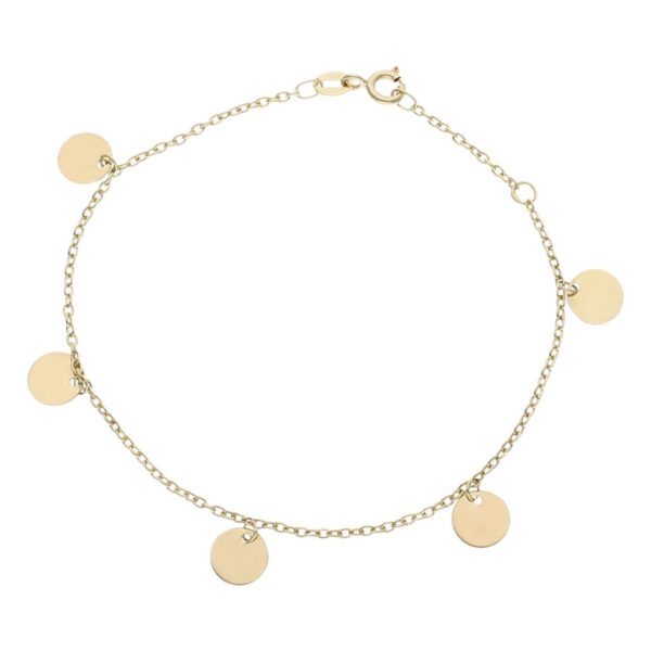 Pulsera oro 18kl mini charms circulos