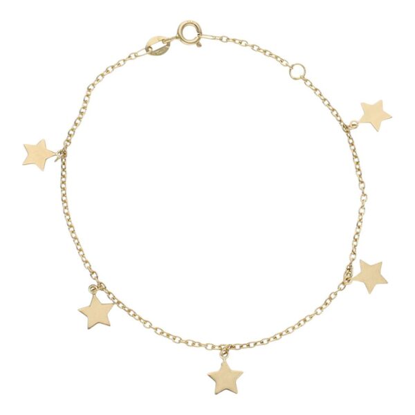 Pulsera oro 18kl mini charms estrellas