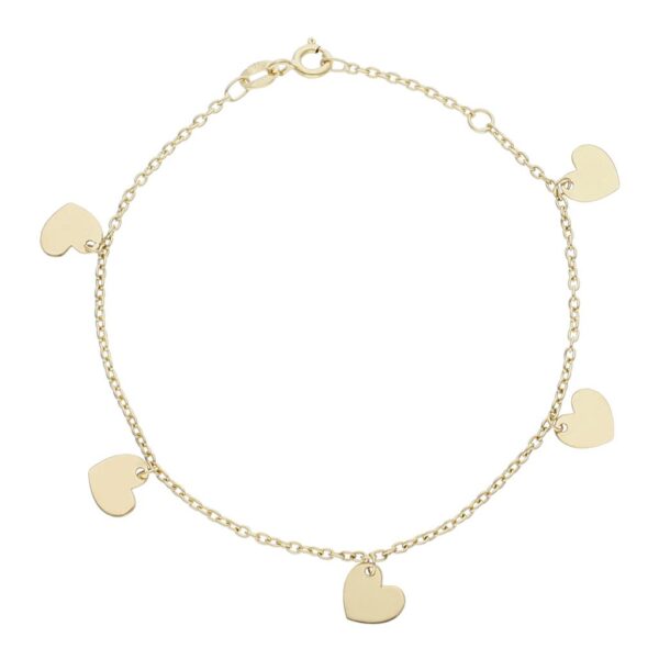 Pulsera oro 18kl mini charms corazones