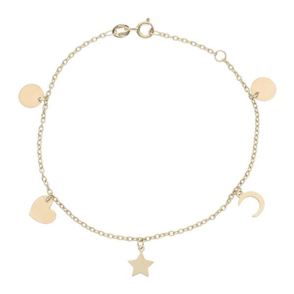 Pulsera oro 18kl mini charms mix