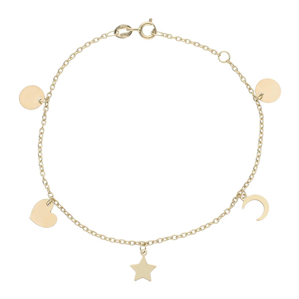 Pulsera oro 18kl mini charms mix