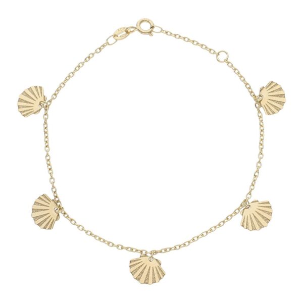 Pulsera oro 18kl mini charms conchas