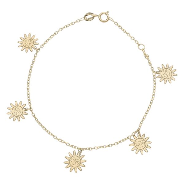 Pulsera oro 18kl mini charms sol