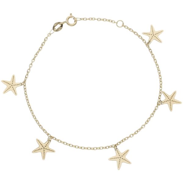 Pulsera oro 18kl mini charms estrella de mar