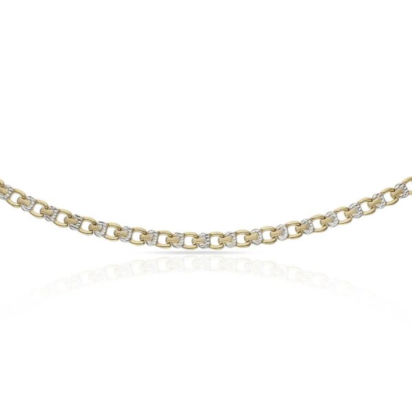 Pulsera oro 18kl bicolor troquelada