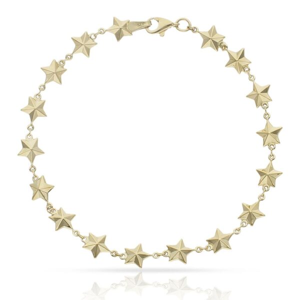 Pulsera oro 18kl estrellas - 7mm