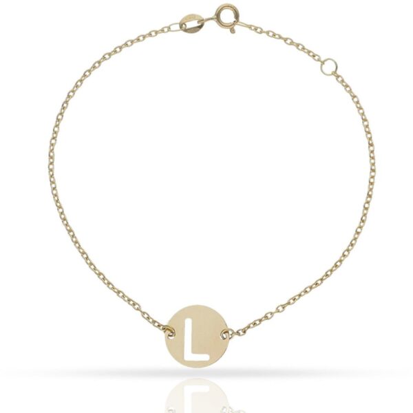 Pulsera oro 18kl letra - 12mm