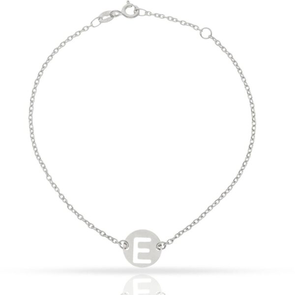 Pulsera oro blanco 18kl letra - 10mm