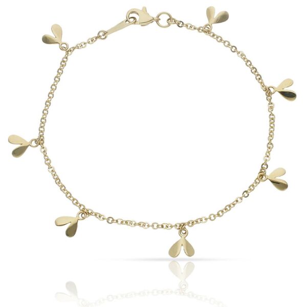Pulsera oro 18kl tobillera colgantes