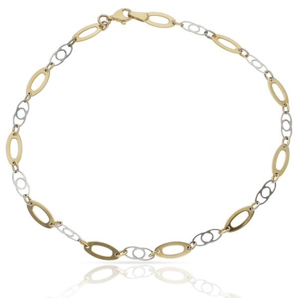 Pulsera oro 18kl tobillera bicolor