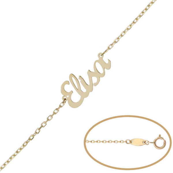 Pulsera oro 18kl nombre pequeño