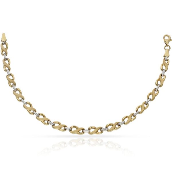Pulsera oro 18kl bicolor troquelada