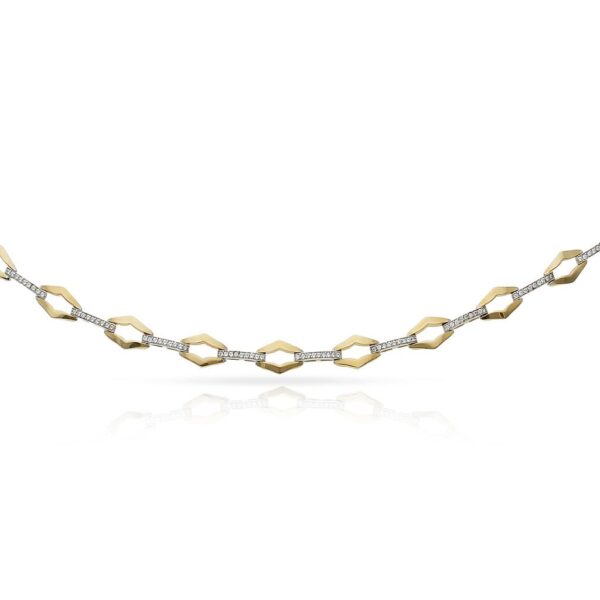Pulsera oro 18kl bicolor circonitas