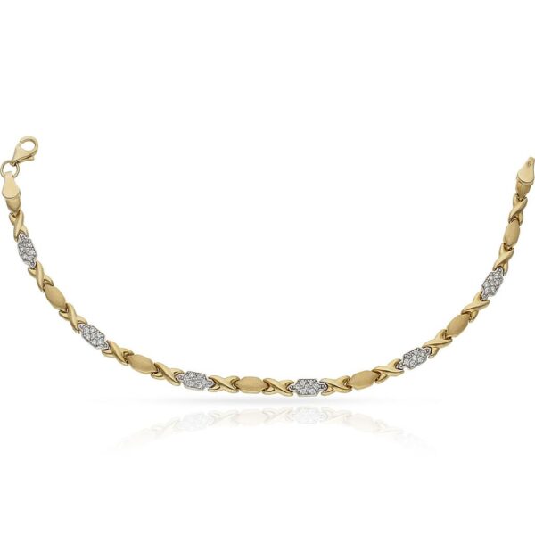 Pulsera oro 18kl bicolor circonitas