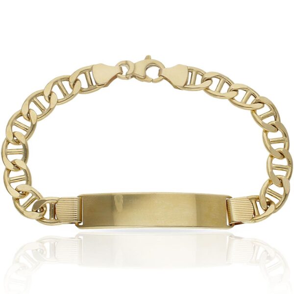Pulsera oro 18kl ancla placa
