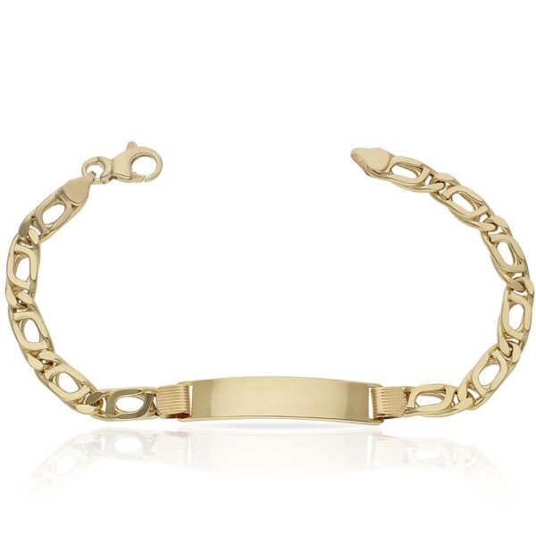 Pulsera oro 18kl hueca placa