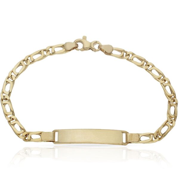 Pulsera oro 18kl hueca placa