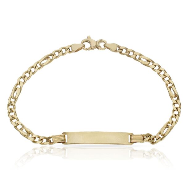Pulsera oro 18kl hueca placa