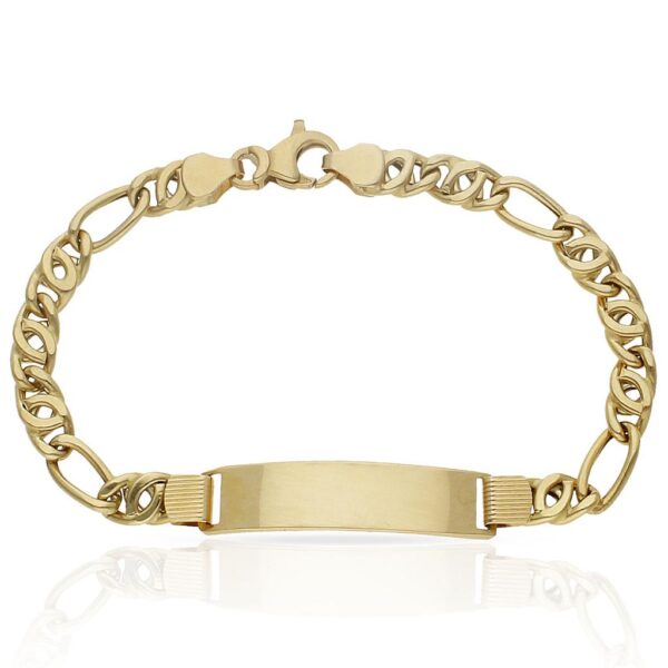 Pulsera oro 18kl hueca placa