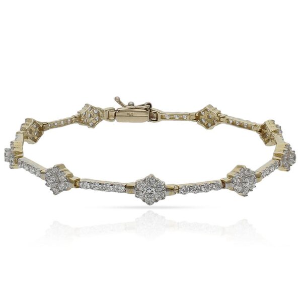 Pulsera oro 18kl roseton circonitas