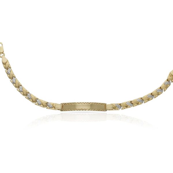 Pulsera oro 18kl bicolor placa