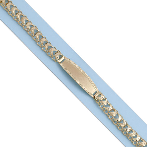 Pulsera oro 18kl princesa placa - 9mm