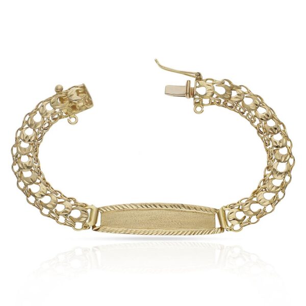 Pulsera oro 18kl princesa placa - 9mm