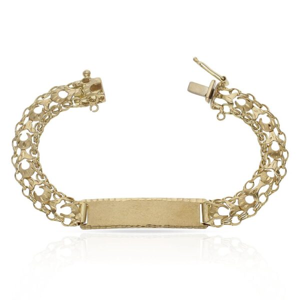 Pulsera oro 18kl princesa placa - 9mm