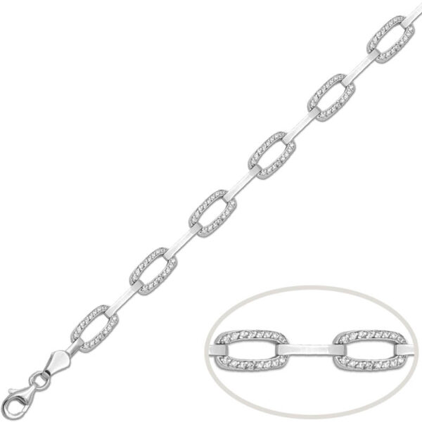 Pulsera oro blanco 18kl circonitas