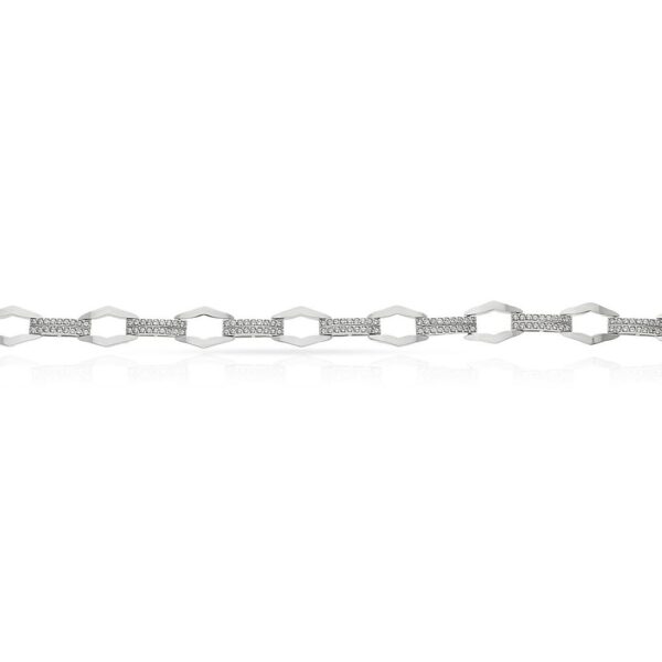 Pulsera oro blanco 18kl circonitas