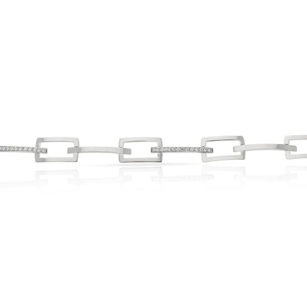 Pulsera oro blanco 18kl circonitas