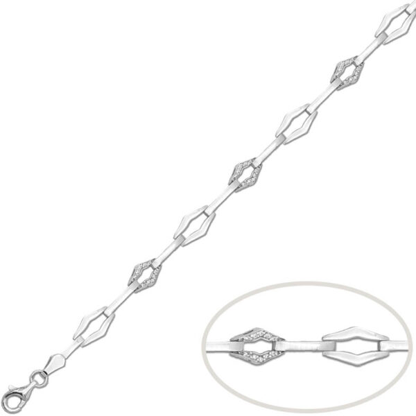 Pulsera oro blanco 18kl circonitas