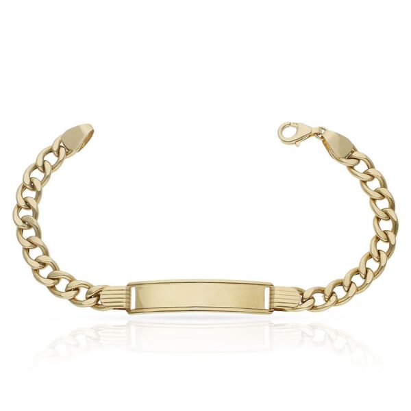 Pulsera oro 18kl hueca barbada placa