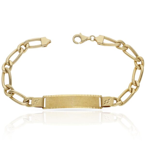Pulsera oro 18kl hueca 1x1 placa