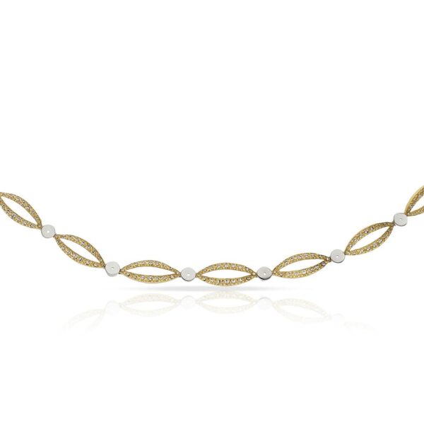 Pulsera oro 18kl bicolor tallada