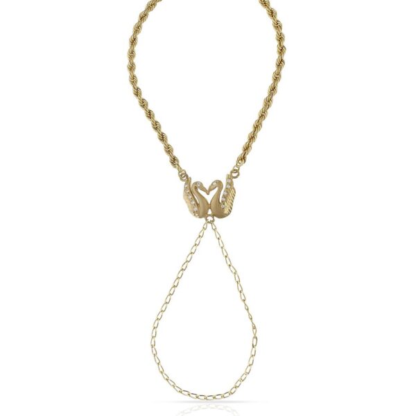 Pulsera oro 18kl dedo cisnes circonitas