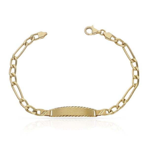 Pulsera oro 18kl hueca 3x1 placa