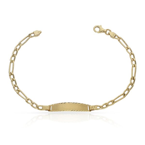 Pulsera oro 18kl hueca 3x1 placa