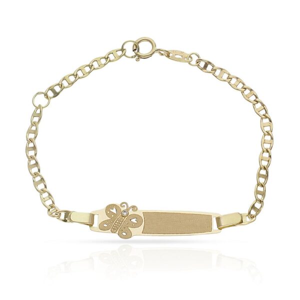 Pulsera oro 18kl mariposa circonita