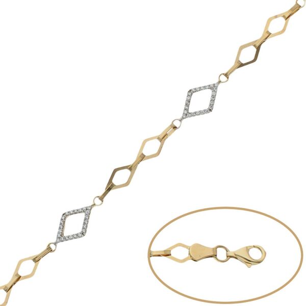 Pulsera oro 18kl troqueladas circonitas