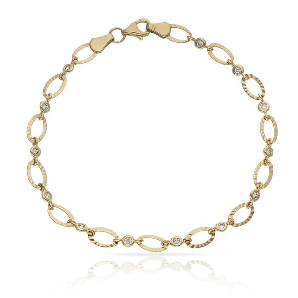 Pulsera oro 18kl circonitas troquelada