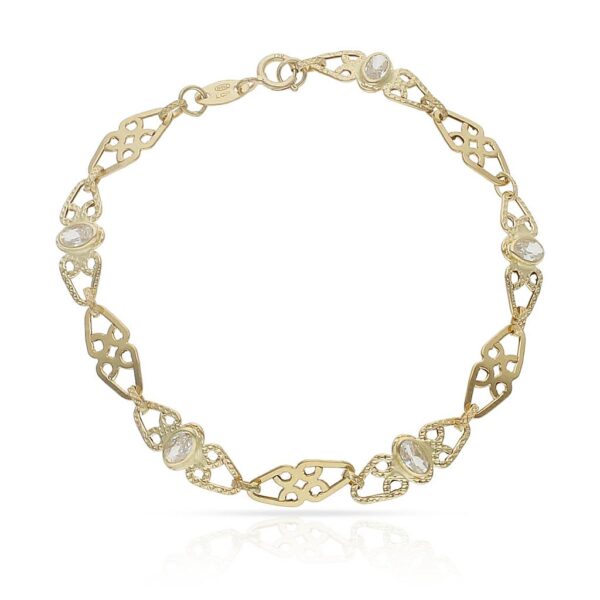 Pulsera oro 18kl circonitas troquelada