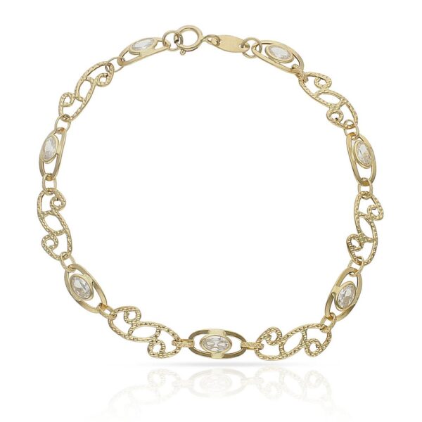 Pulsera oro 18kl troquelada circonitas