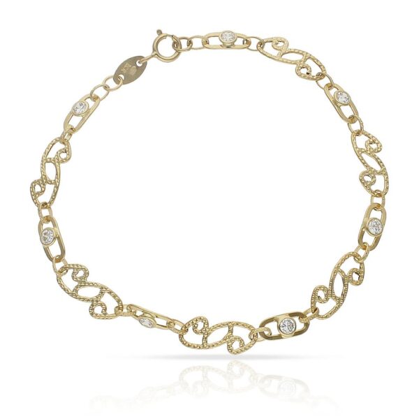 Pulsera oro 18kl troquelada circonita