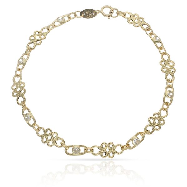 Pulsera oro 18kl troquelada circonitas