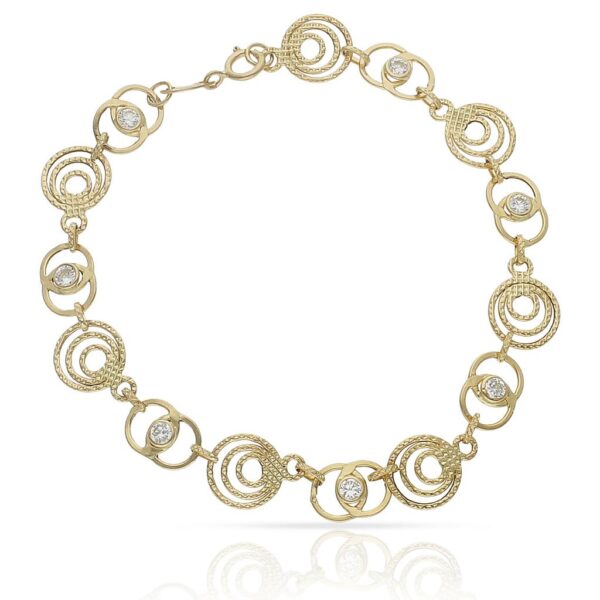 Pulsera oro 18kl troquelada circonitas