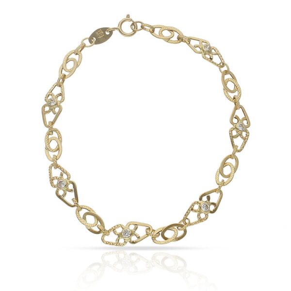 Pulsera oro 18kl troquelada circonitas