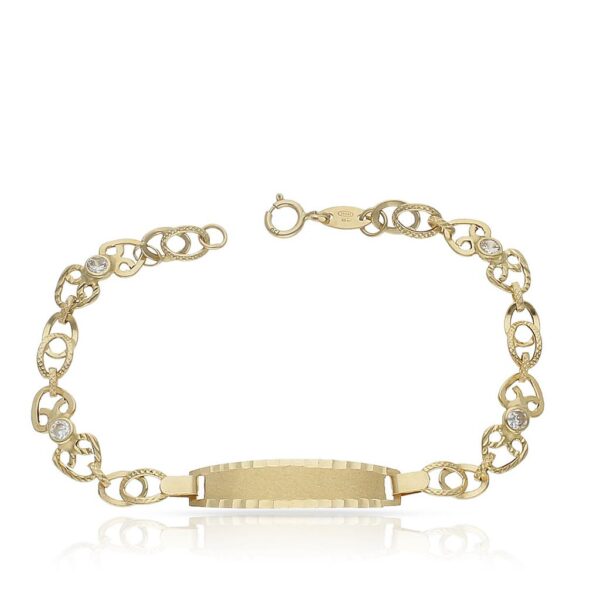 Pulsera oro 18kl troquelada circonitas